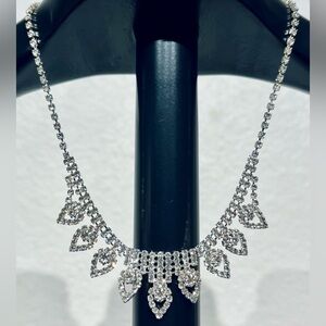 Ardene Silver Tone Rhinestone Statement Necklace